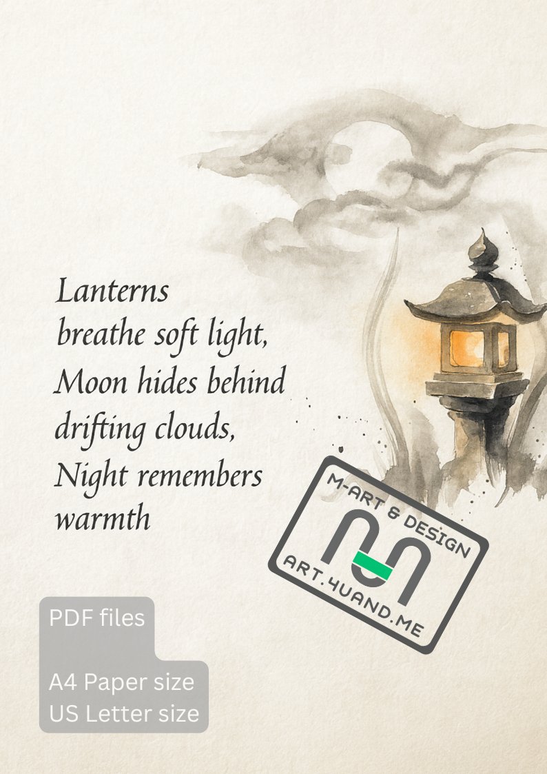 Haiku 2 - Calligraphic Haiku Wall Art — Printable Japanese-Inspired Posters (A4 & US Letter PDF) product image (2)