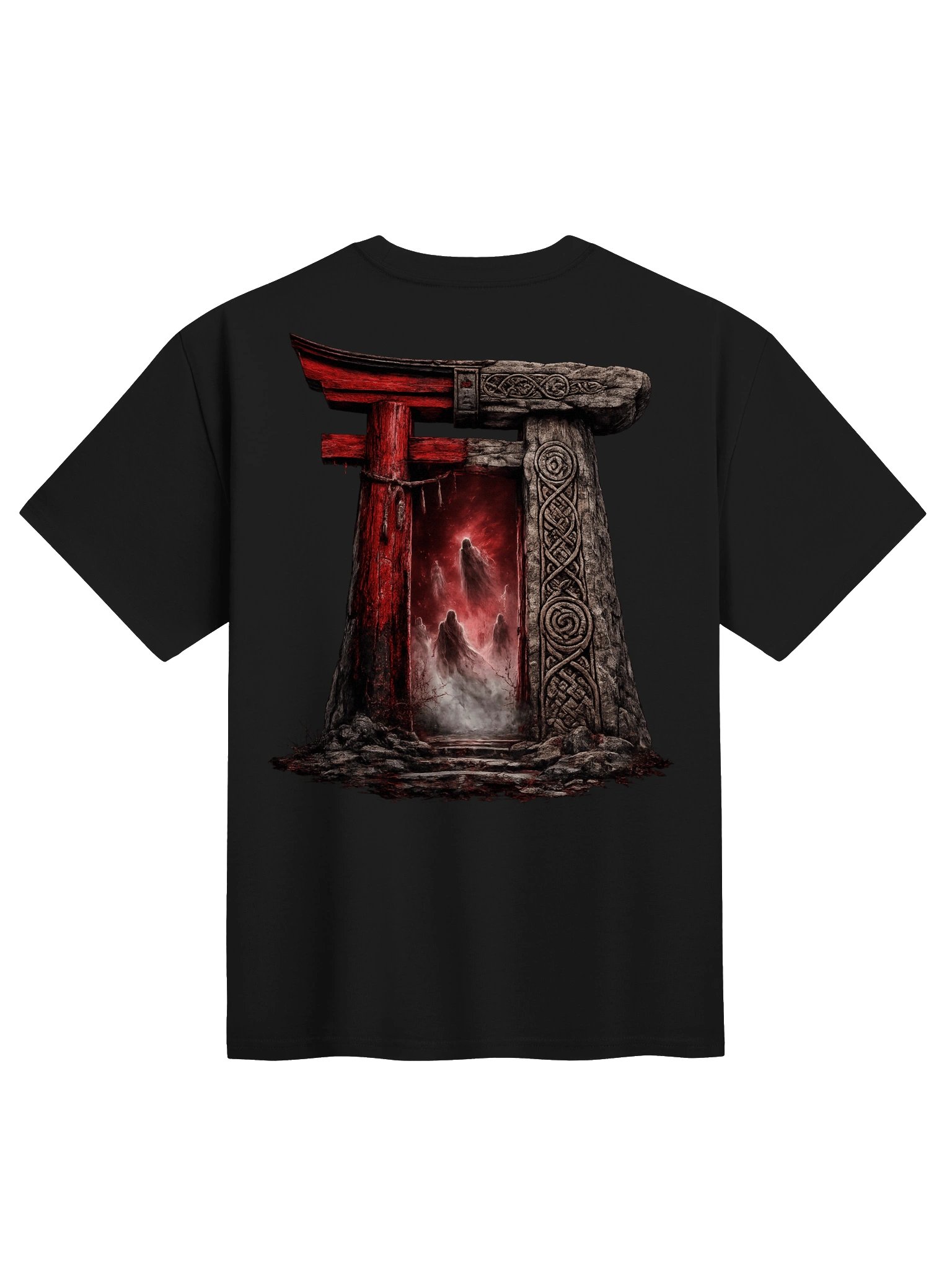 Phantom Torii – Haunted Torii Gate Oversized Graphic T-Shirt | Japanese Horror Streetwear product image (4)