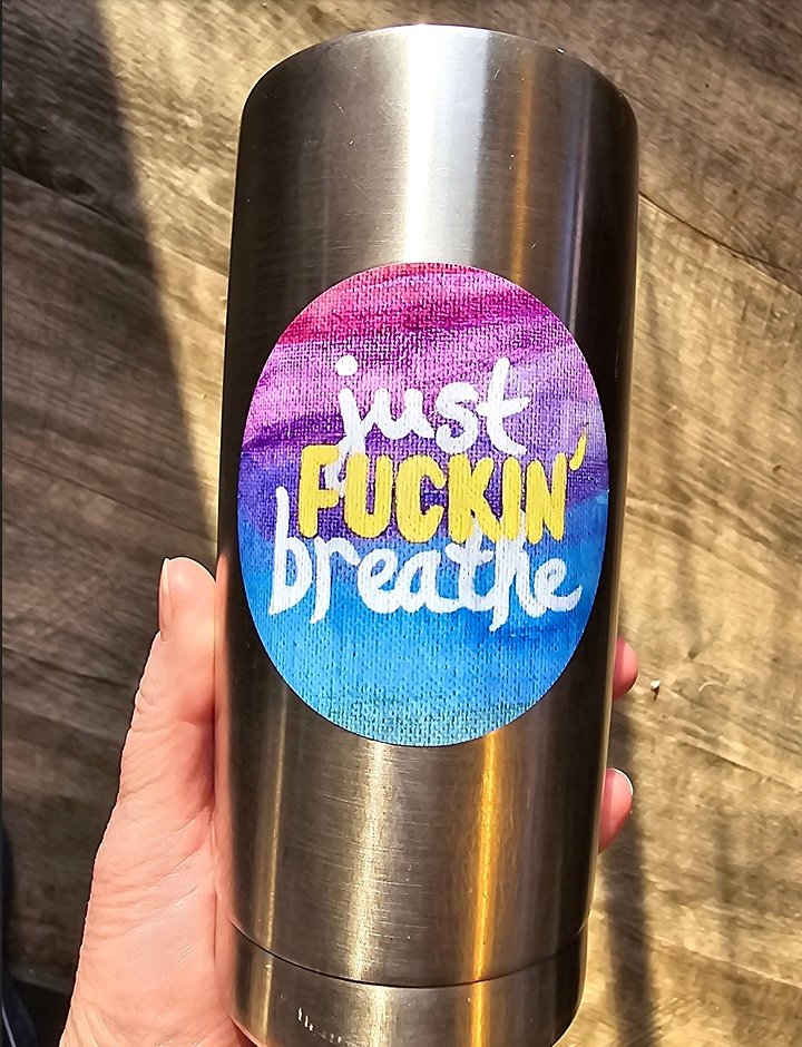 Just Fuckin' Breathe Round Stickers product image (2)