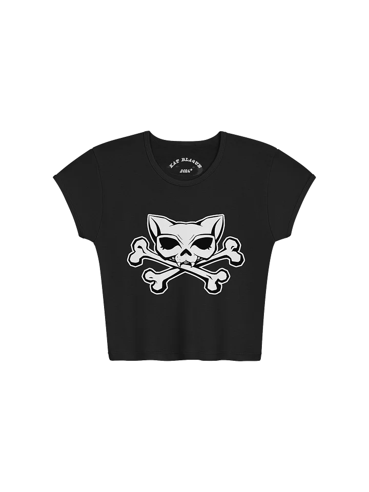 White Kat Skull Crop Top product image (1)