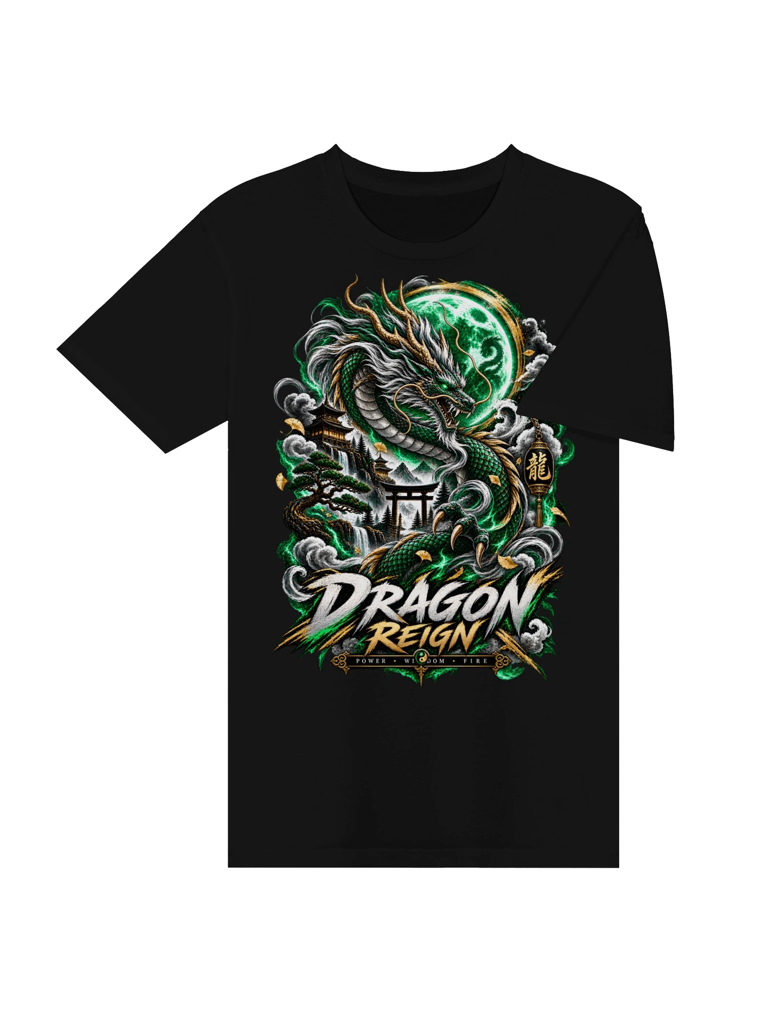 Dragon Reign T-Shirt | Emerald Japanese Dragon Graphic Tee product image (27)