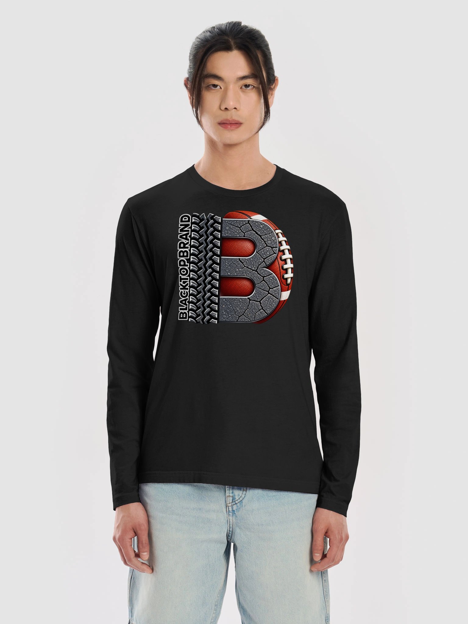 Blacktop Brand Fitted Long Sleeve Football Tee product image (13)