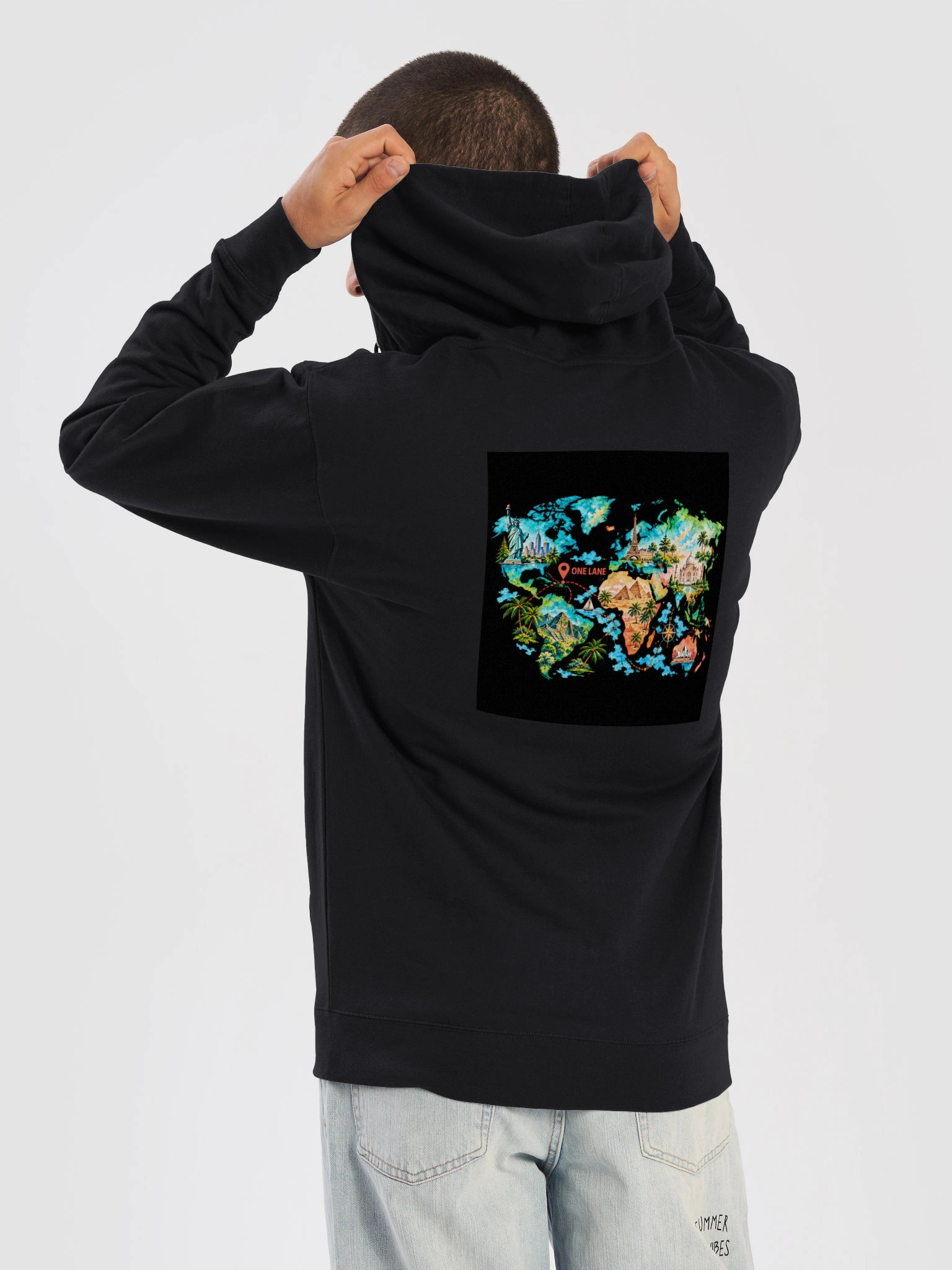One Lane Globe Travel Zip Hoodie product image (22)
