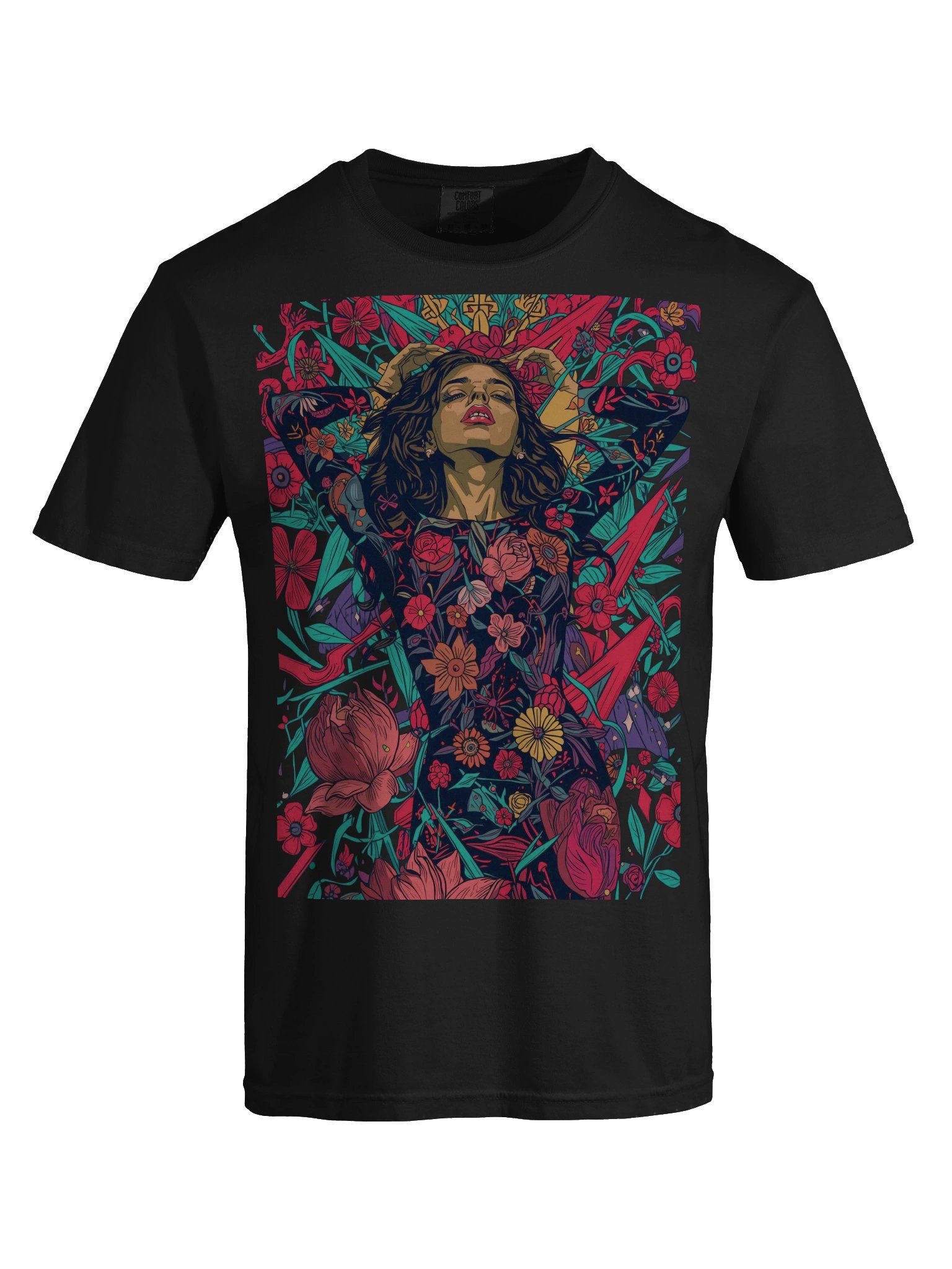 Floral Goddess Illustration Heavyweight Tee product image (2)
