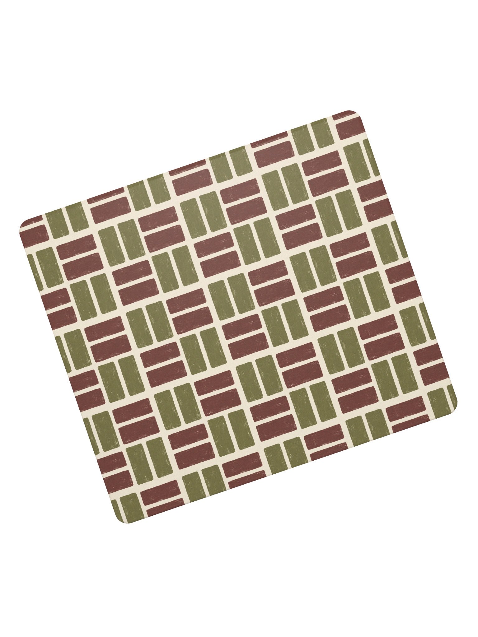 Olive Weave Desk Mat — Olive & Burgundy Check product image (8)