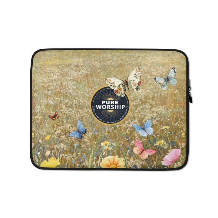 "Pure Worship" 2025 Convention | Gold Butterfly Fields Laptop Sleeve product image (1)