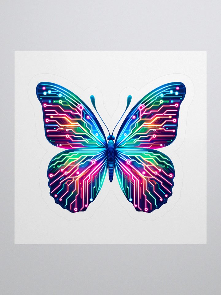 Neon Blue Butterfly Aesthetic Sticker product image (2)
