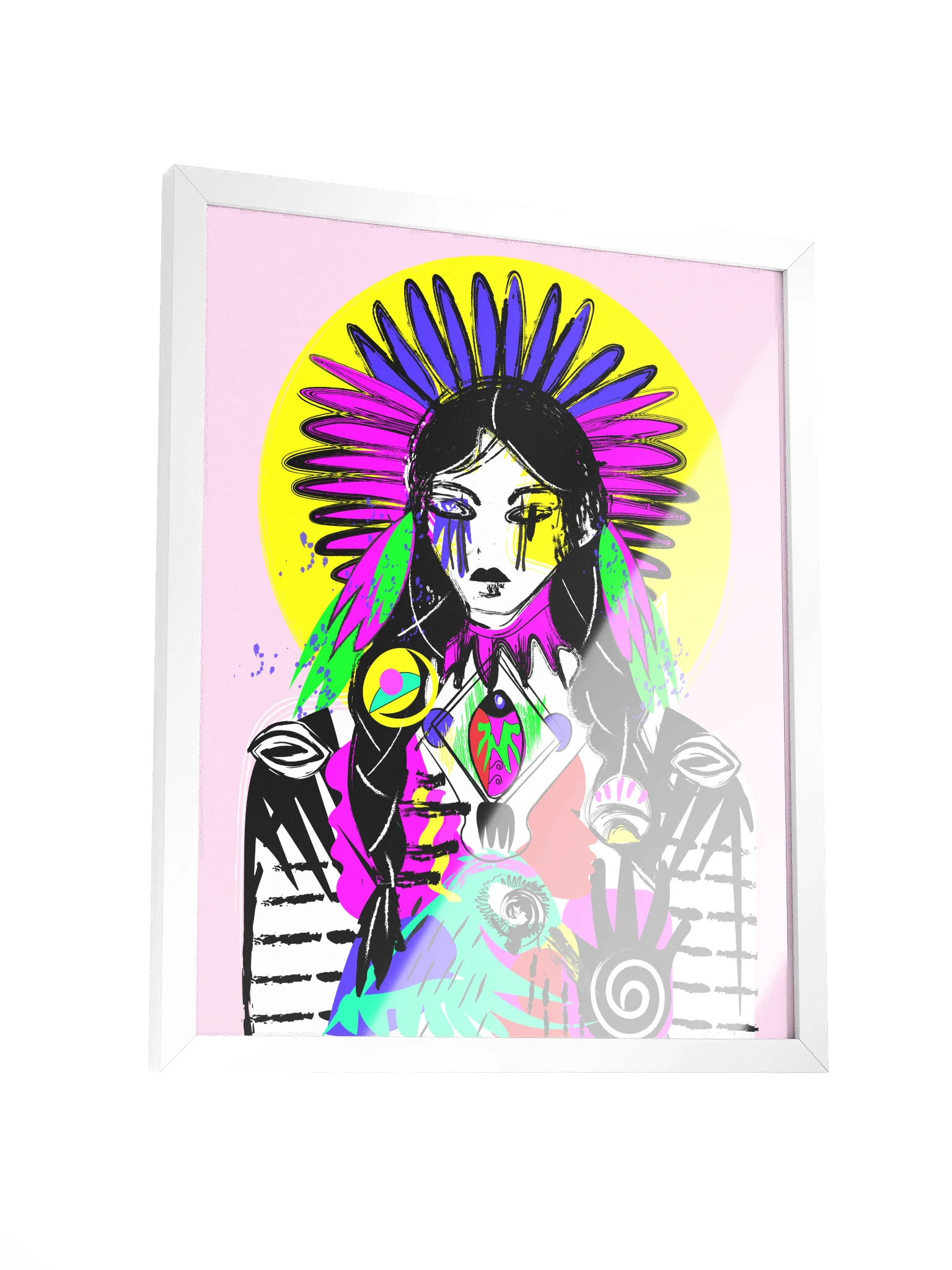 Framed Poster Wall Art: Keeper of many worlds | pink background product image (3)