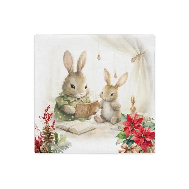 Cozy Holiday Rabbits Premium Pillow Case product image (2)