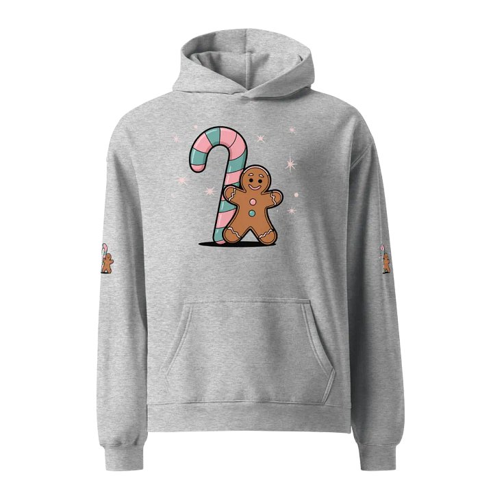 Festive Candy Cane and Gingerbread Man Oversized Hoodie product image (4)