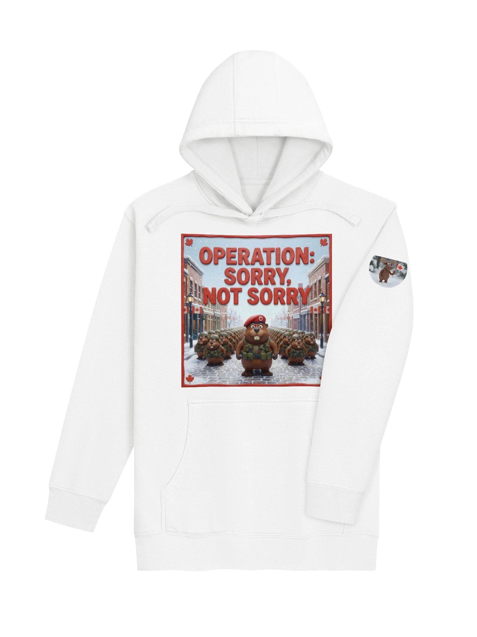 Operation: Sorry | Beaver Army Premium Hoodie (White) product image (4)