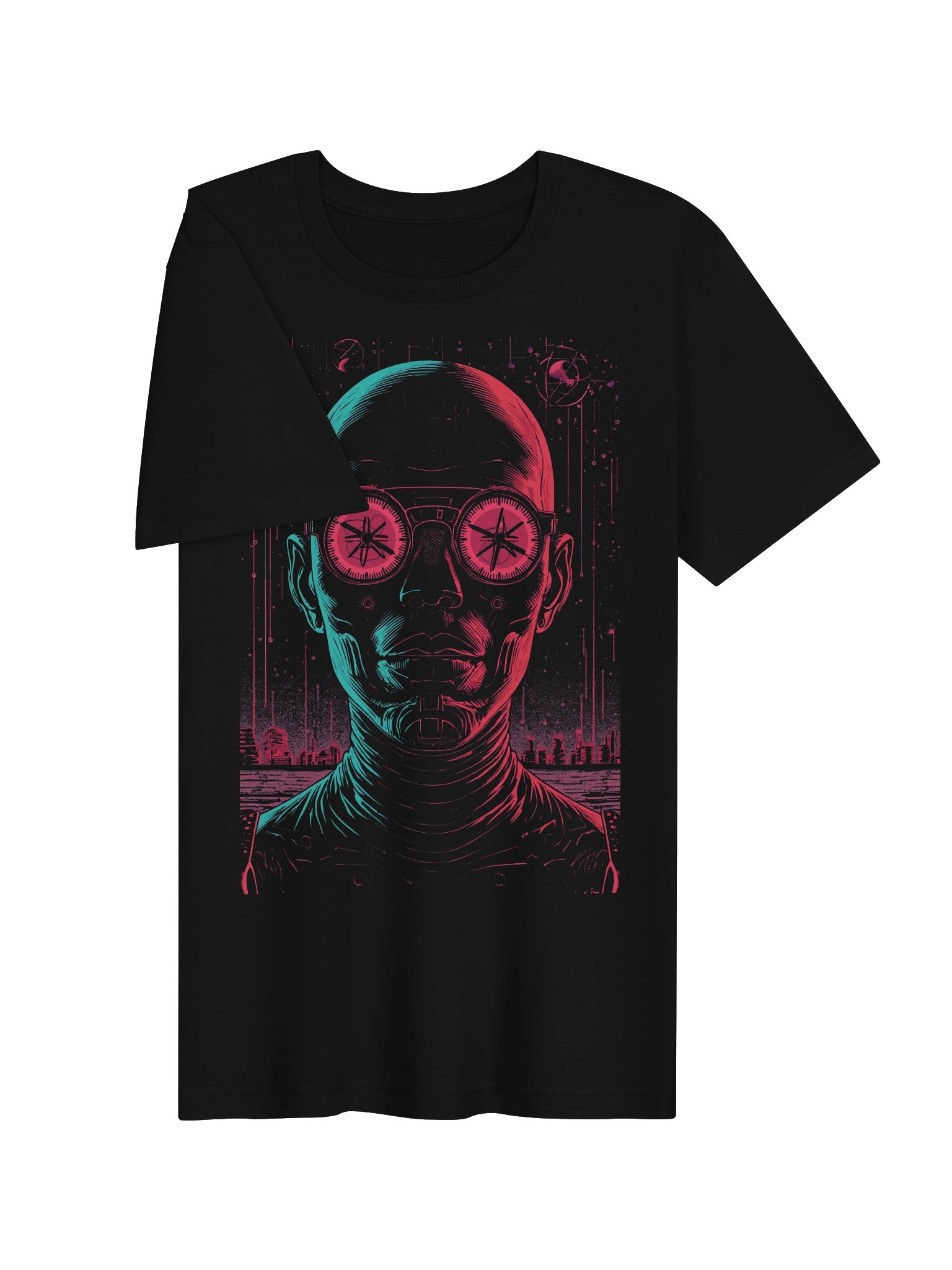 Neon Sci-Fi Goggles Portrait Lightweight T-Shirt product image (6)