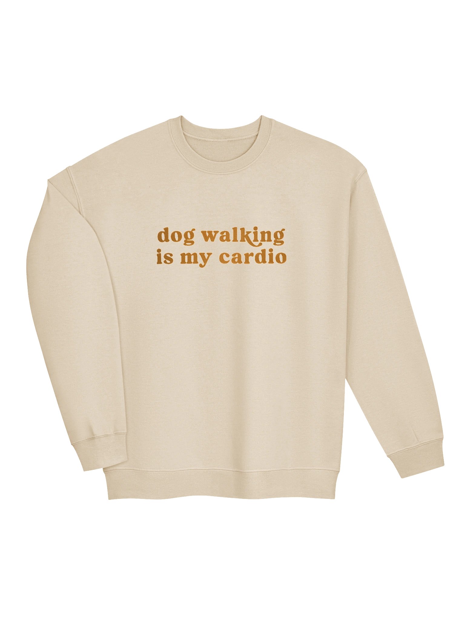 Dog Walking Is My Cardio Sweatshirt(Embroidered) Low Contrast Design for Dog Lovers product image (6)