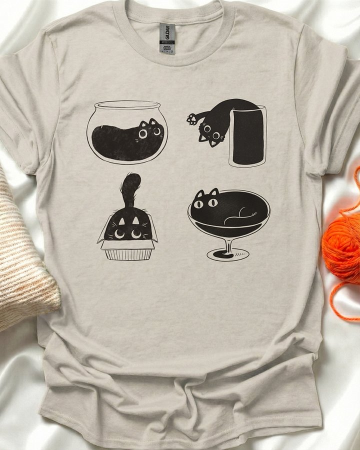 Cup & Bowl Cats T-Shirt product image (1)