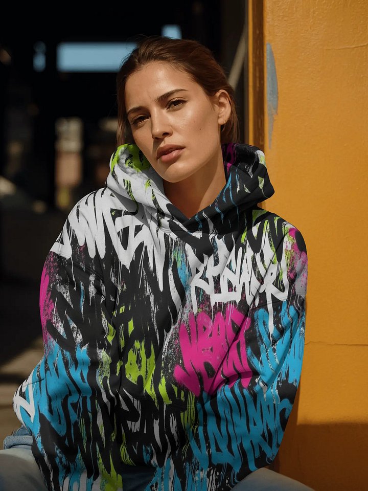 Color Clash Graffiti Hoodie product image (2)