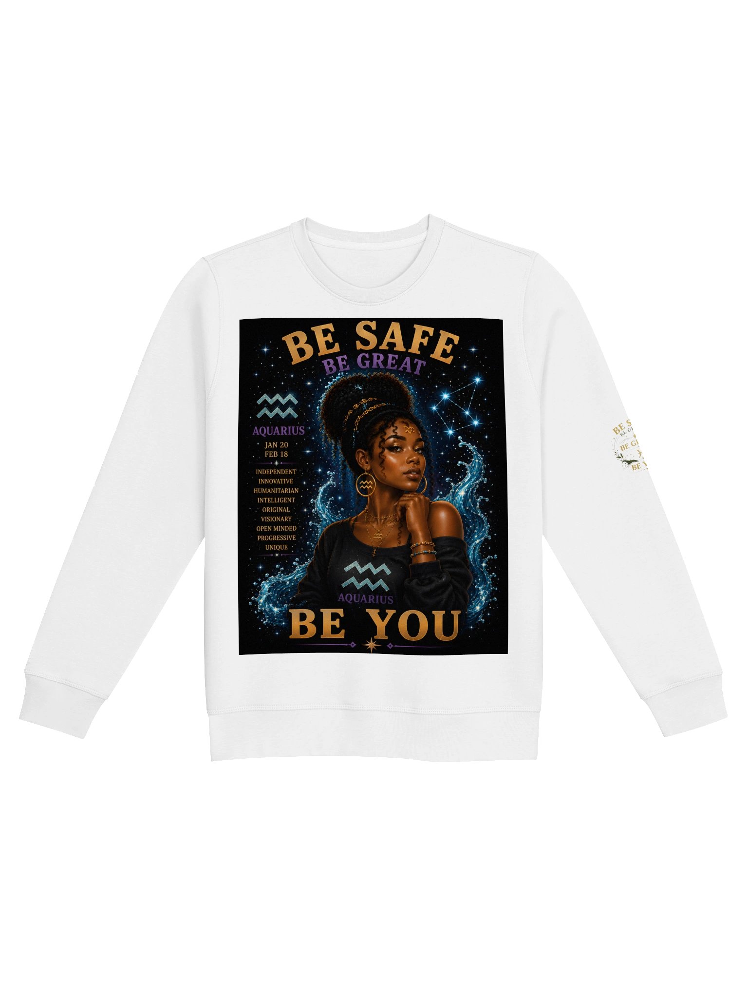 Aquarius For the visionaries. Innovative. Independent. Humanitarian. Aquarius isn’t afraid to think differently. 🌊 Be Safe. Be Great. Be You. product image (3)