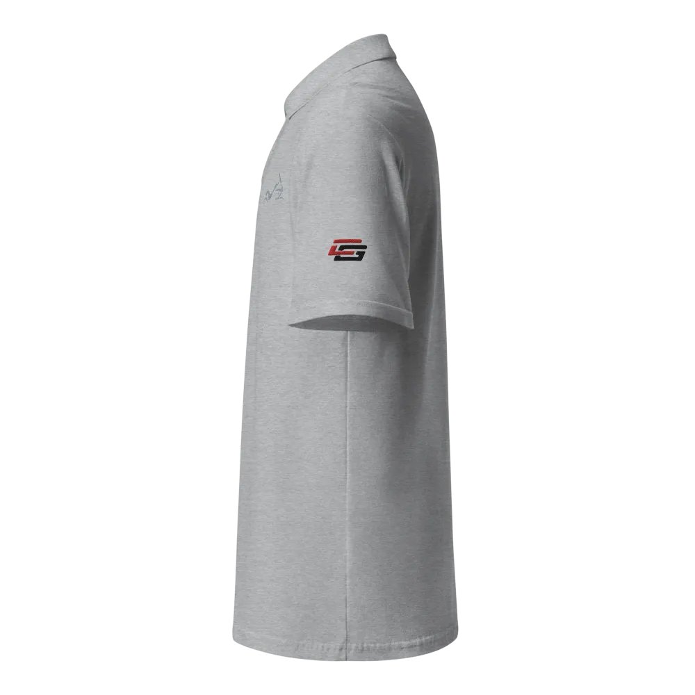 Shadow Bagger Embroidered Polo Shirt in White or Grey product image (7)