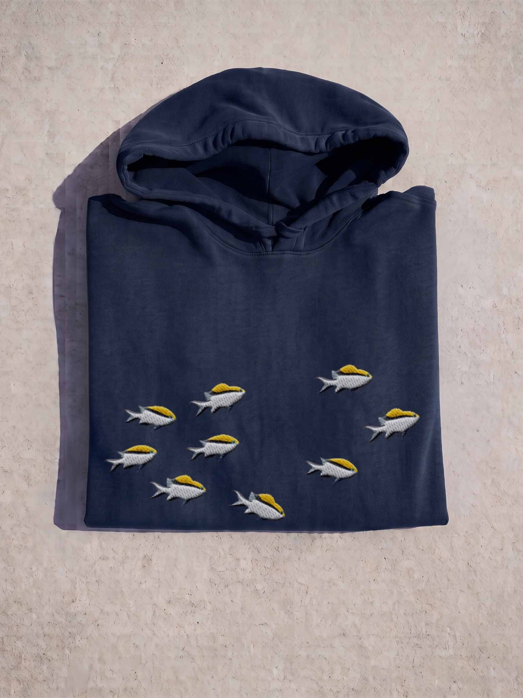 A School of Barrier Reef Chromis Embroidered Premium Hoodie | Saltwater Reef Aquarium Fish & Marine Life Apparel product image (1)