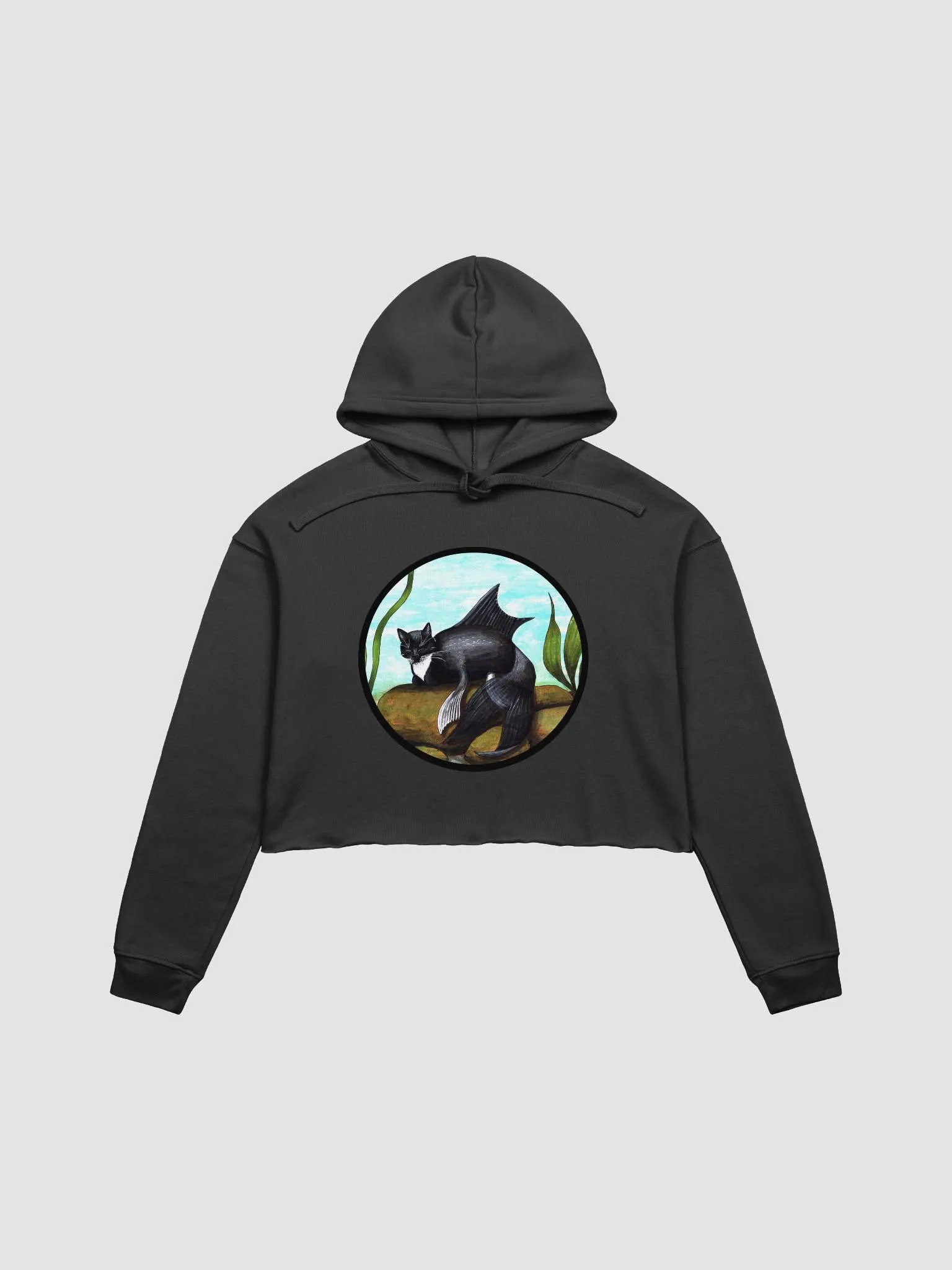 Mermeow Tuxedo CropHoodie product image (1)