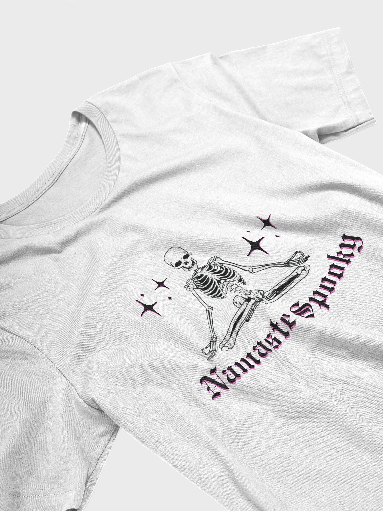 Namaste Spooky Tee💀 Pink/Blk product image (3)