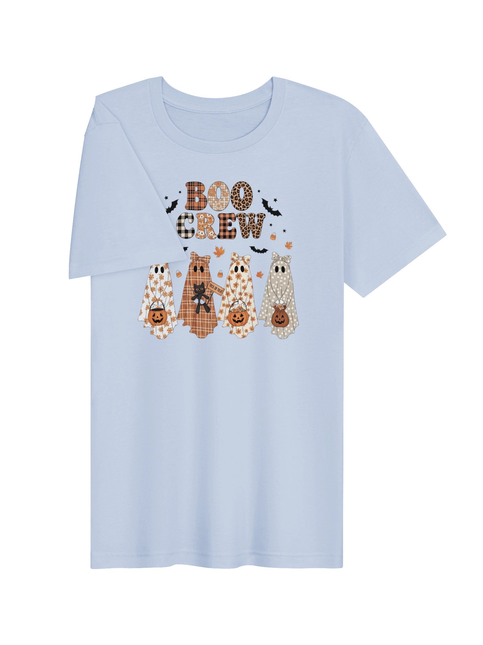 BOO Crew Halloween Ghosts T-Shirt | Cute Fall Ghosts Trick or Treat Graphic Tee product image (18)
