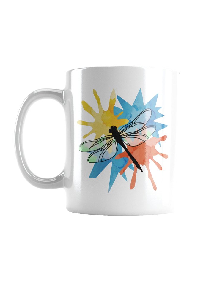 Chasing Light Dragonfly Coffee Mug – Colorful Inspirational Design product image (1)