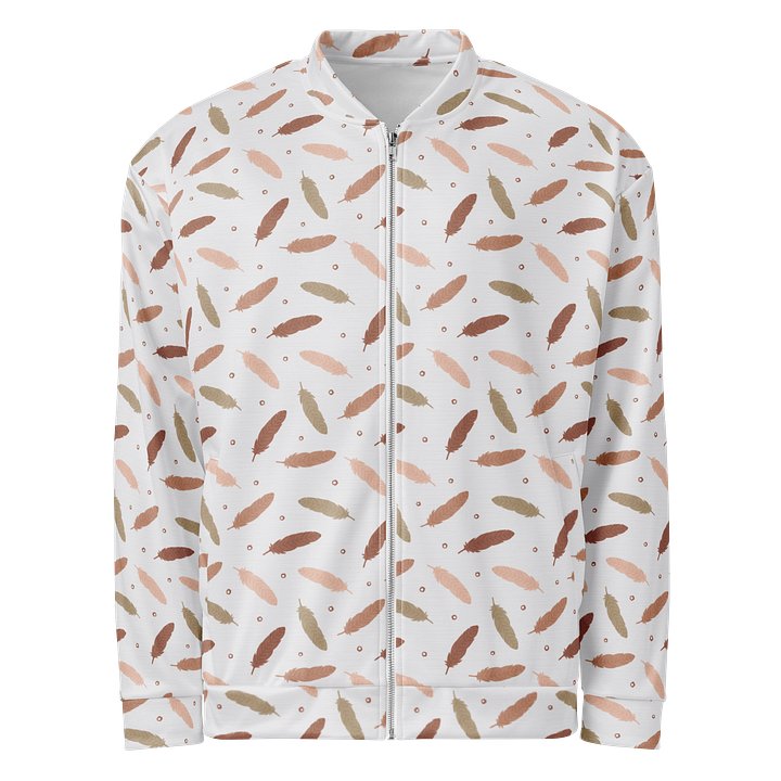 Mocha Mousse Feathers Bomber Jacket product image (1)