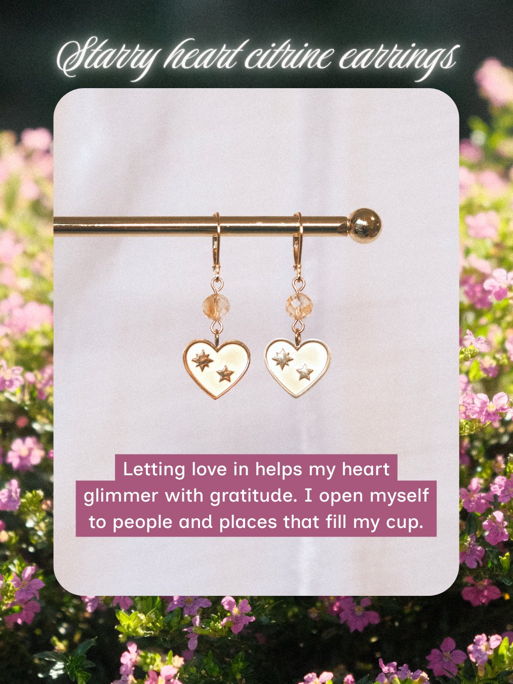 Starry heart - Citrine earrings 💖 product image (4)