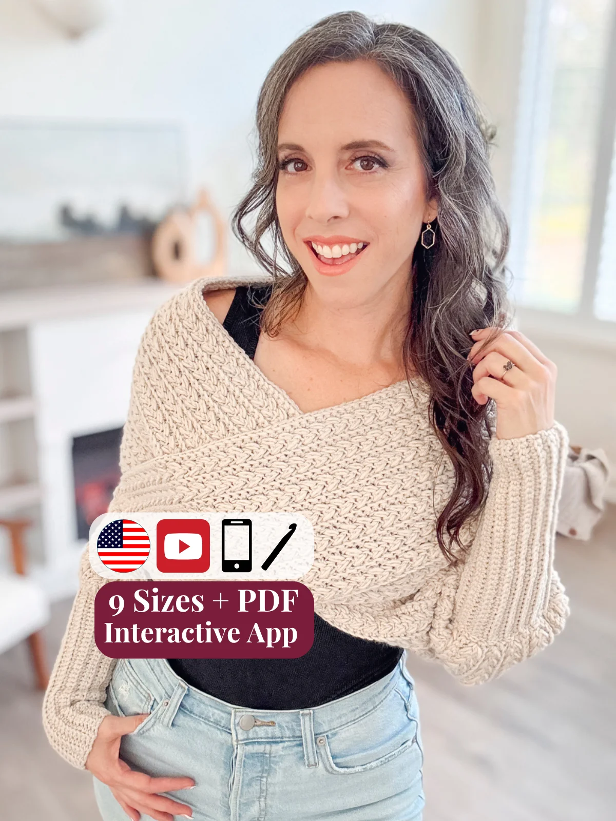 Winter Wheat Sweater Scarf Crochet Pattern (XS-5X) product image (1)