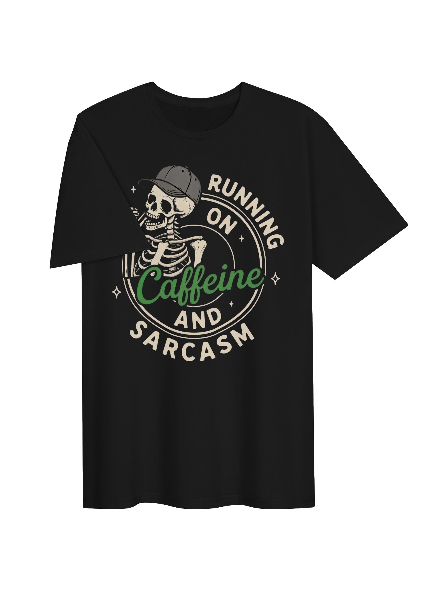 Running on Caffeine and Sarcasm Skeleton Tee product image (7)