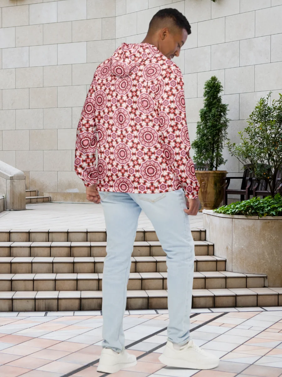 Red Stellar Symmetry All-Over Print Windbreaker product image (3)