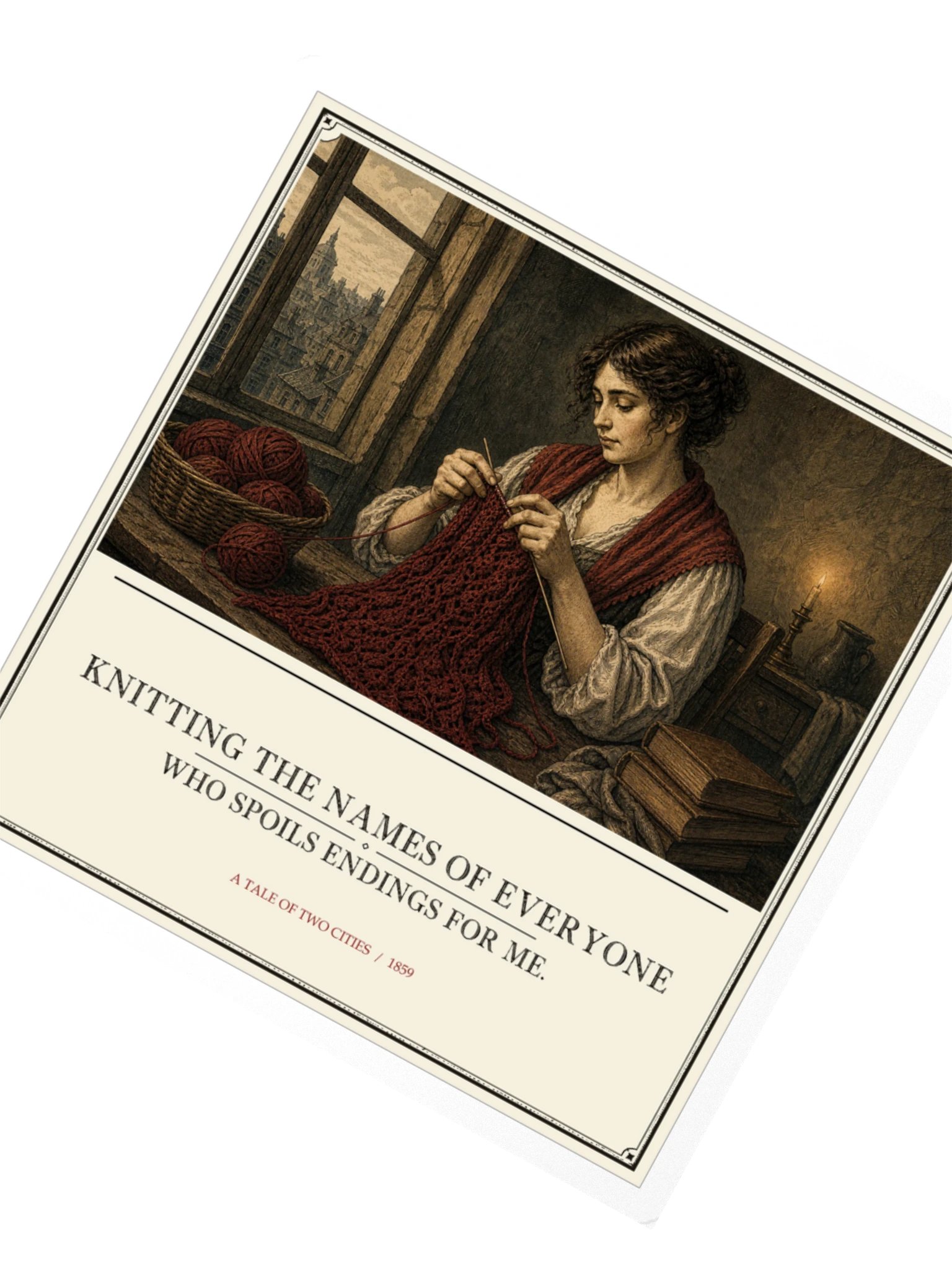 Knitting Names Everyone Who Spoils Endings For -- A Tale of Two Cities Sticker product image (2)