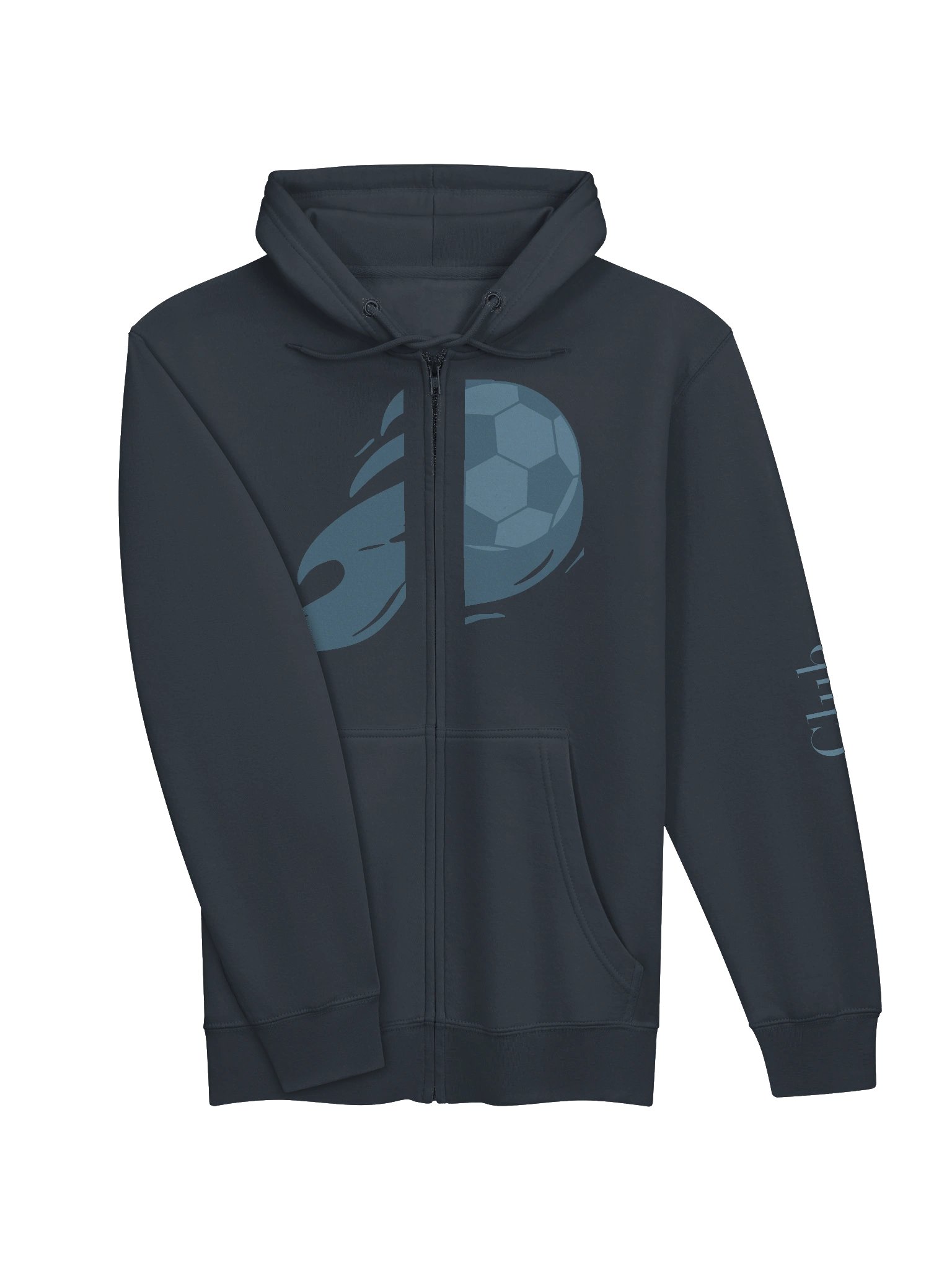 Blue Flaming Soccer Ball Zipup Hoodie product image (18)