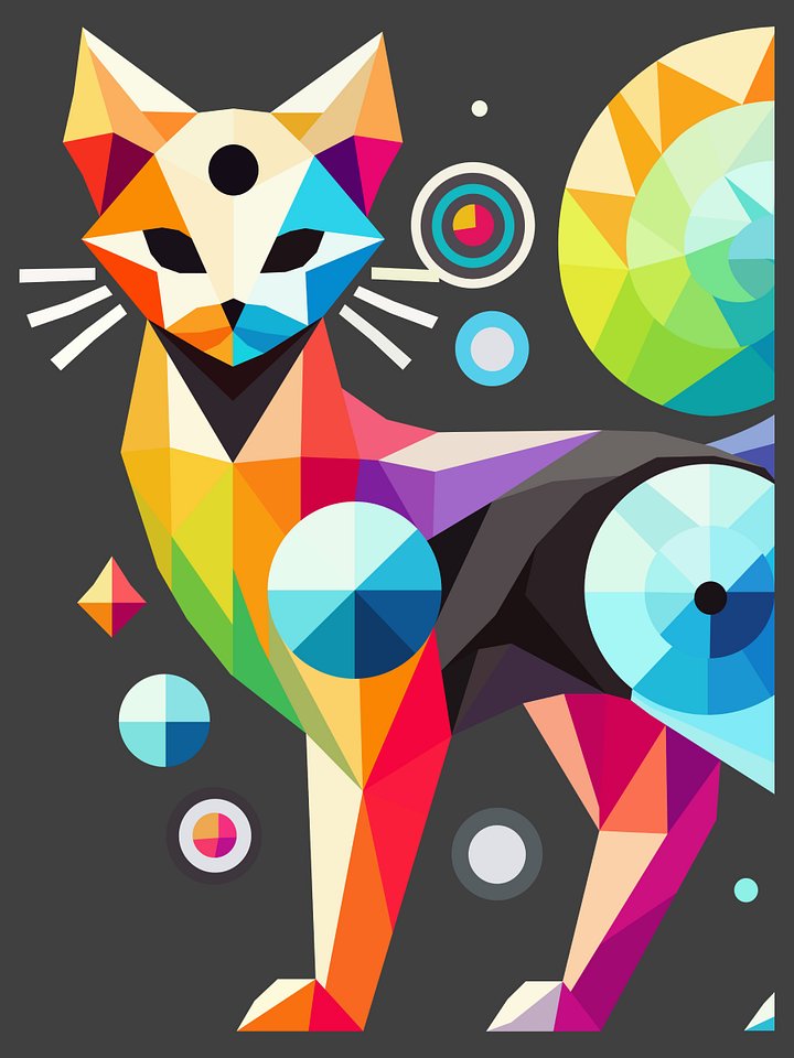 Free Geometric Cat PNG Art - Transparent Background, Low Poly Feline Illustration product image (1)