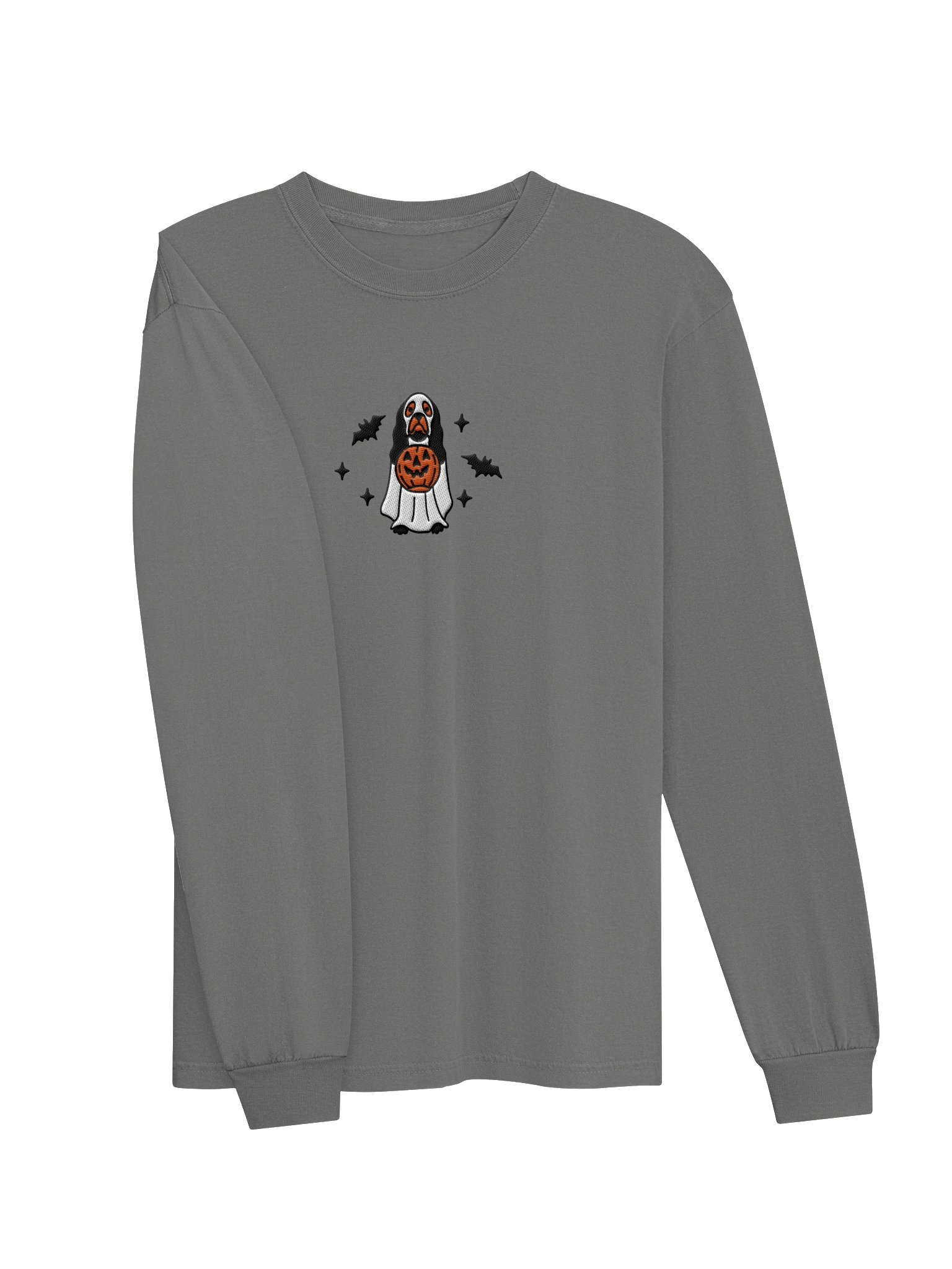Halloween American Cocker Spaniel(Black & Tan) Embroidered Long-sleeved T-Shirt product image (6)