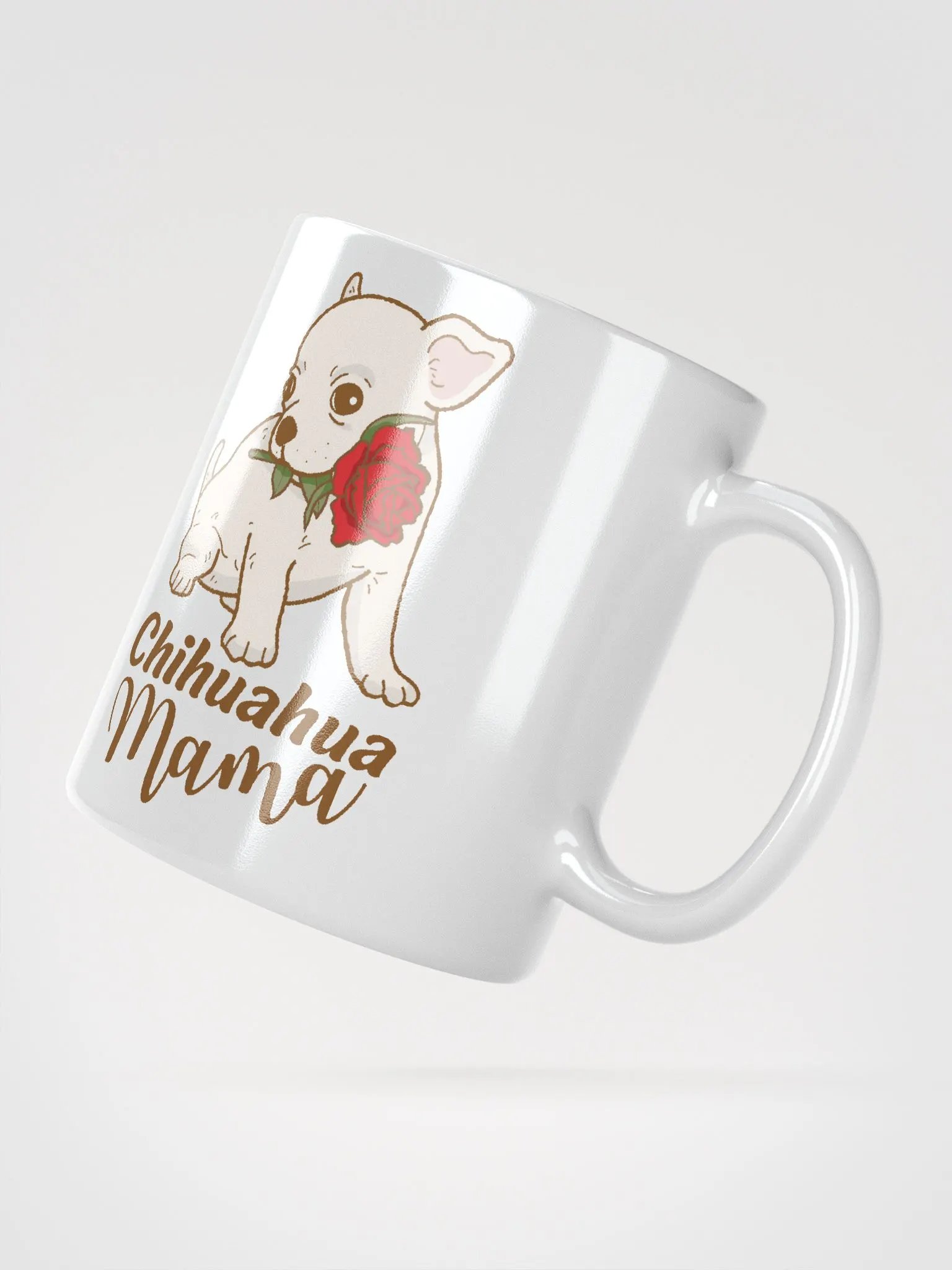 White Chihuahua Mama White Glossy Mug product image (4)