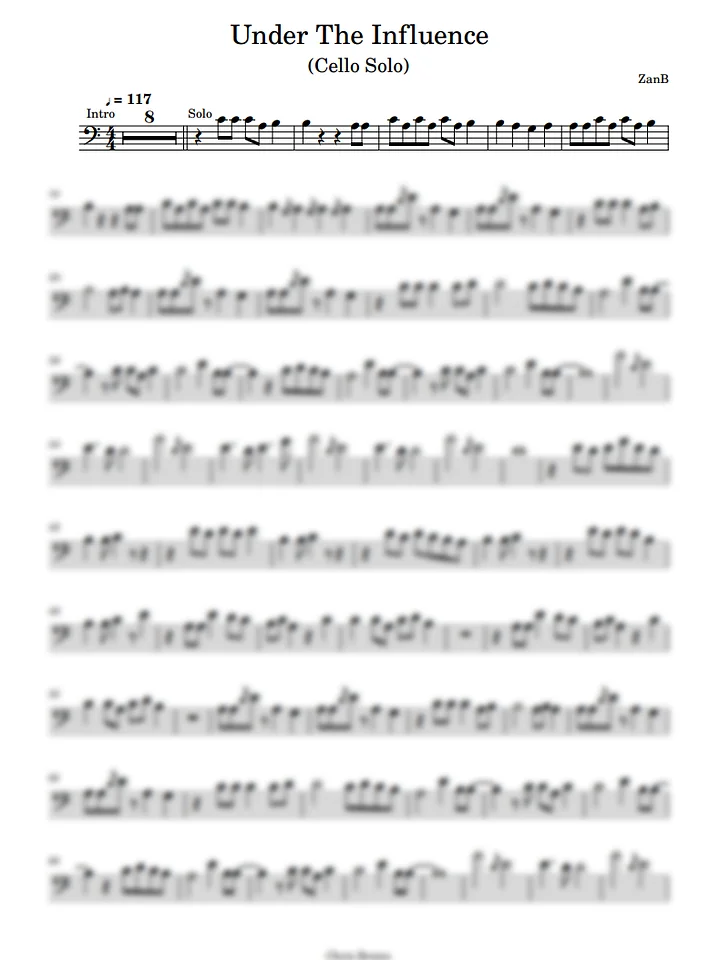 Chris Brown - Under The Influence (Cello Solo) product image (1)