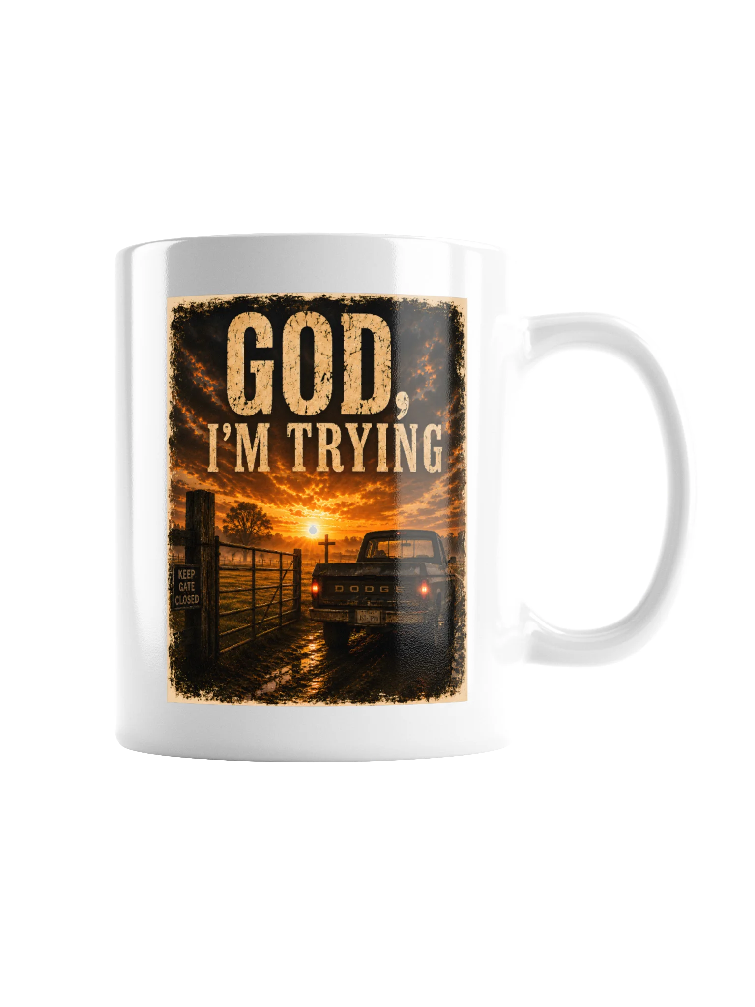 God, I'm Trying 11 oz Coffee Mug product image (3)