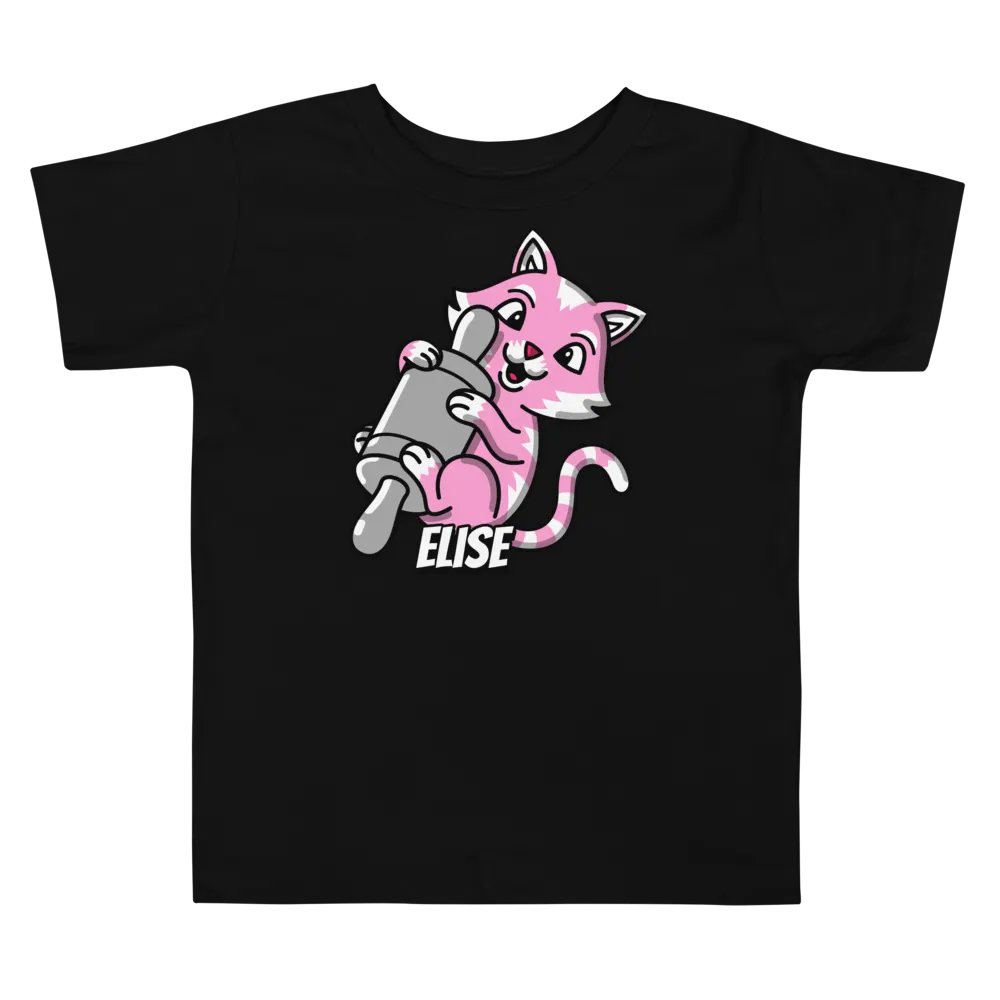 Cheerful Cat Rolling Pin Toddler T-Shirt product image (5)