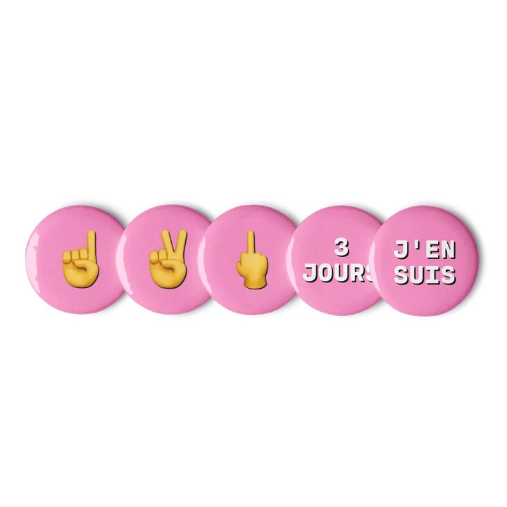 Badges 3 jours j'en suis • Pinky Pride Pin Combo Edition product image (1)
