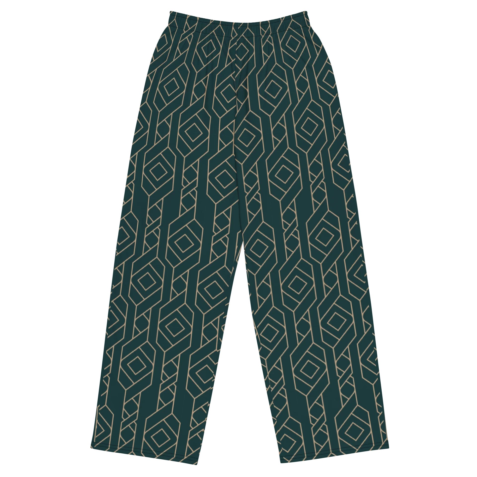 Trendy Unisex Wide-Leg Pants Unique Luxury Gold Pattern product image (1)