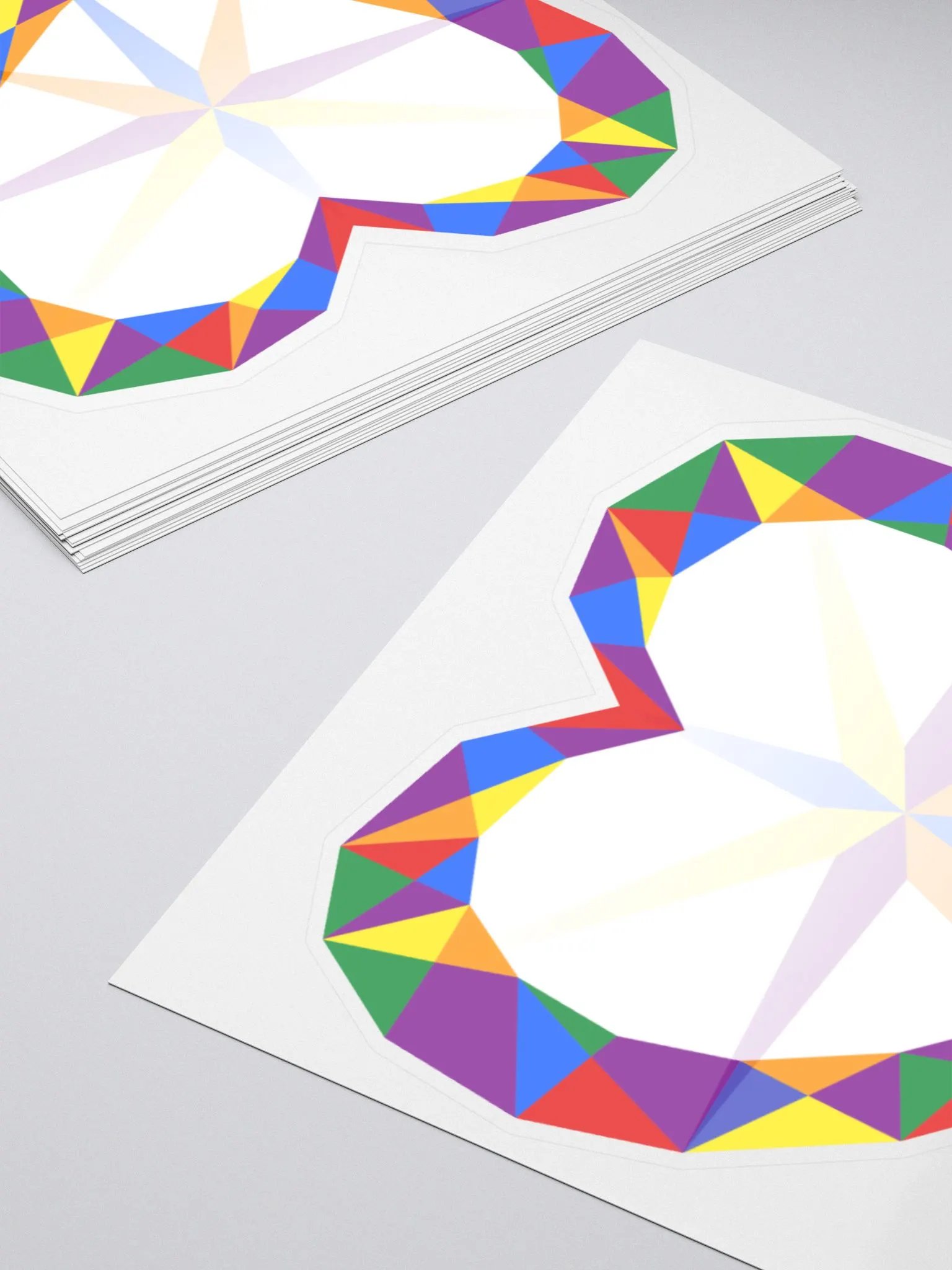 Crystal Pride Heart (Bold Rainbow Design) Cut Sticker product image (4)