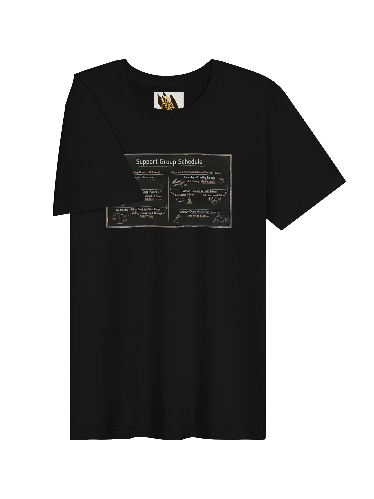 Support Group Schedule Chalkboard Tee product image (3)