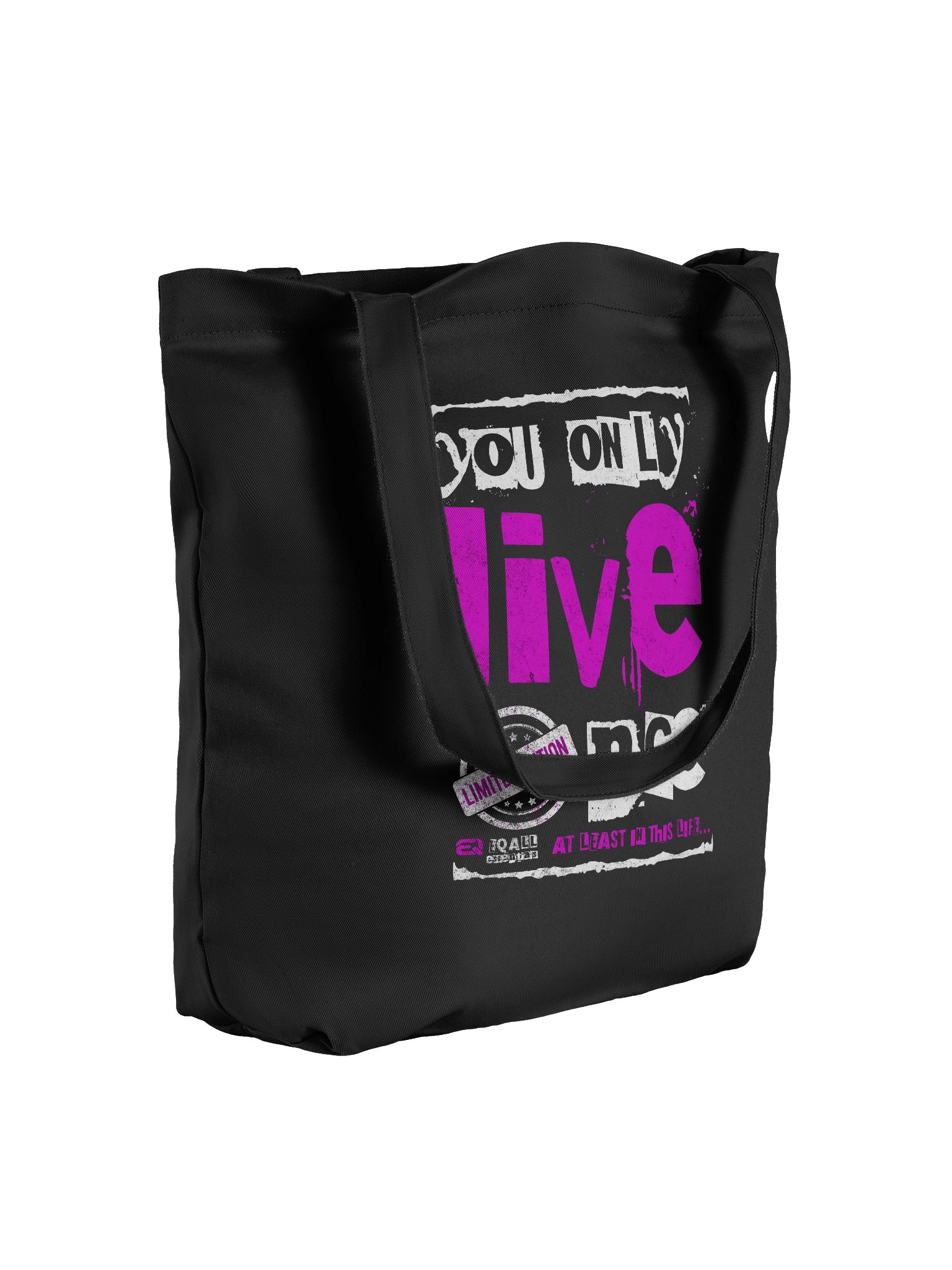 You Only Live Once! ECO Tote-bag_ R3CVR.i mode by EQALL® Essentials_Cyclamen product image (2)