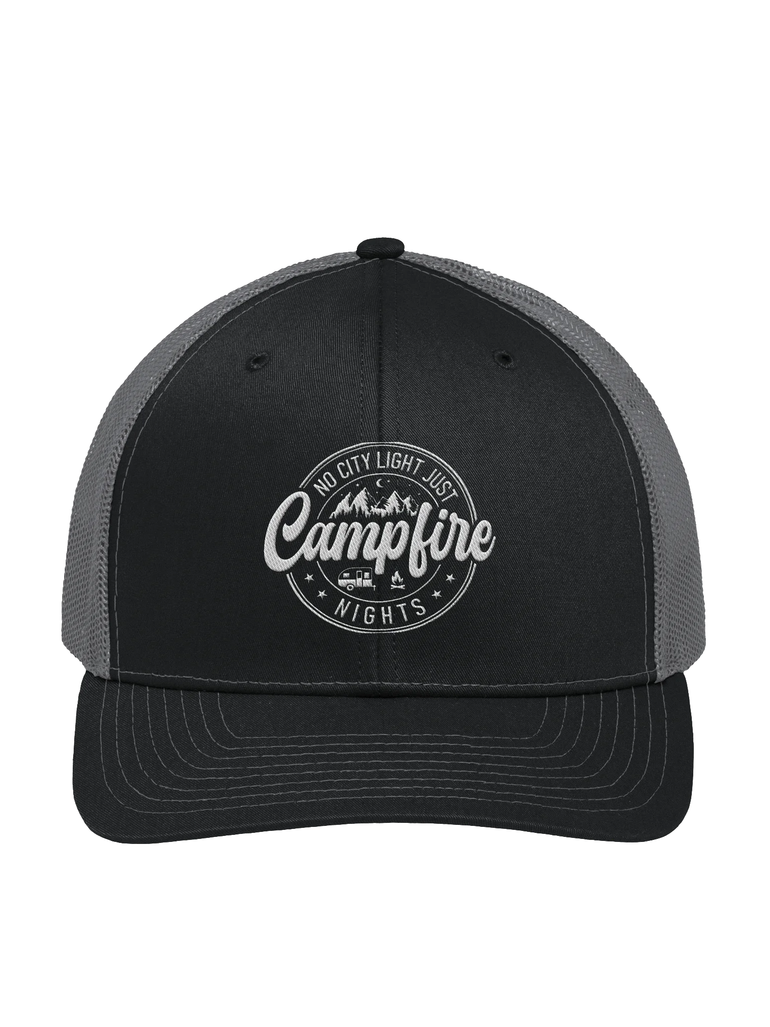 No City Light, Just Campfire Nights Embroidered Trucker Hat product image (1)
