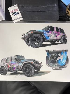 32hrs and 4 weeks later finally complete with this drawing! Between the details, me getting sick, the holiday weekend we had shweew this one took a hot minute. #jeepwrangler #offroad #toothless #lightfury #artistoftiktok 