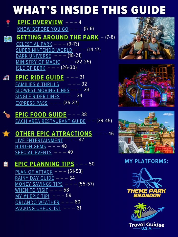 Epic Universe Guide 2026 | 63-Page Printable Digital PDF, Instant Download product image (2)