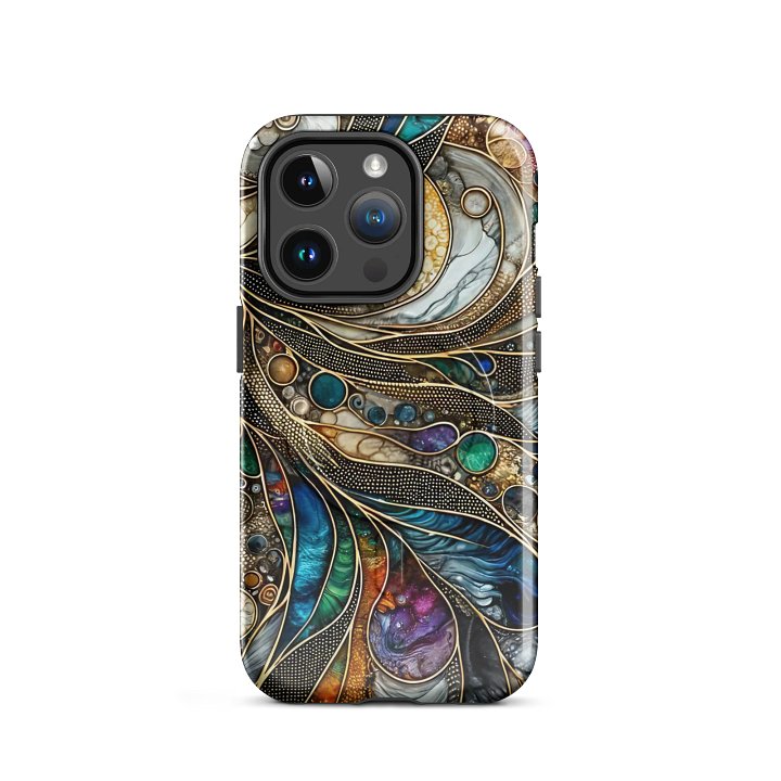 Stained Glass Swirls Tough Magnetic MagSafe® iPhone® 14, iPhone 15, iPhone 16, iPhone 17, Pro, Pro Max, Plus Cases. product image (2)