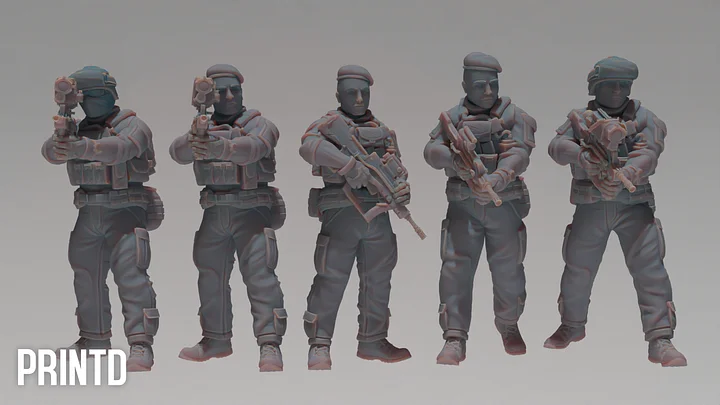 French FAMAS Army Soldiers - Modern Warfare Wargame Hobby Resin Scale Models product image (2)
