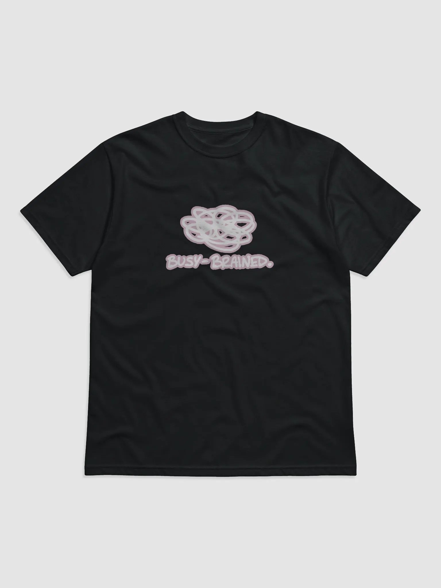 BUSY-BRAINED (lined design, #E1B9CE) unisex eco tee product image (1)
